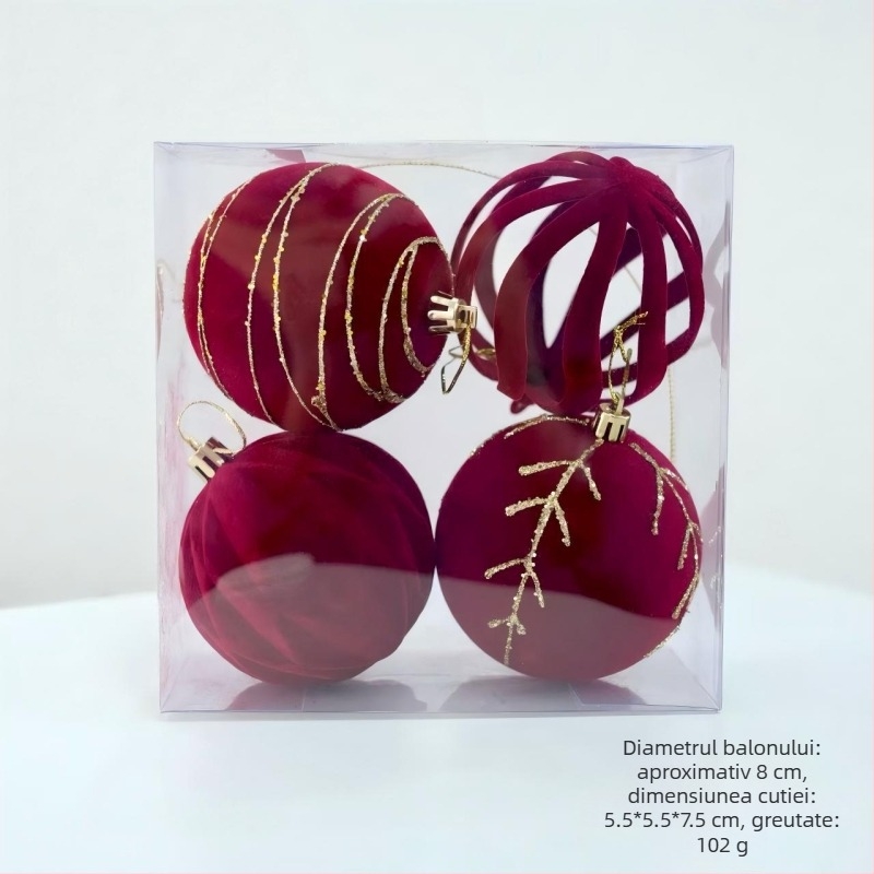 Heartful Ornament cu flocking icicle pentru brad – Pandantiv cadou de Crăciun