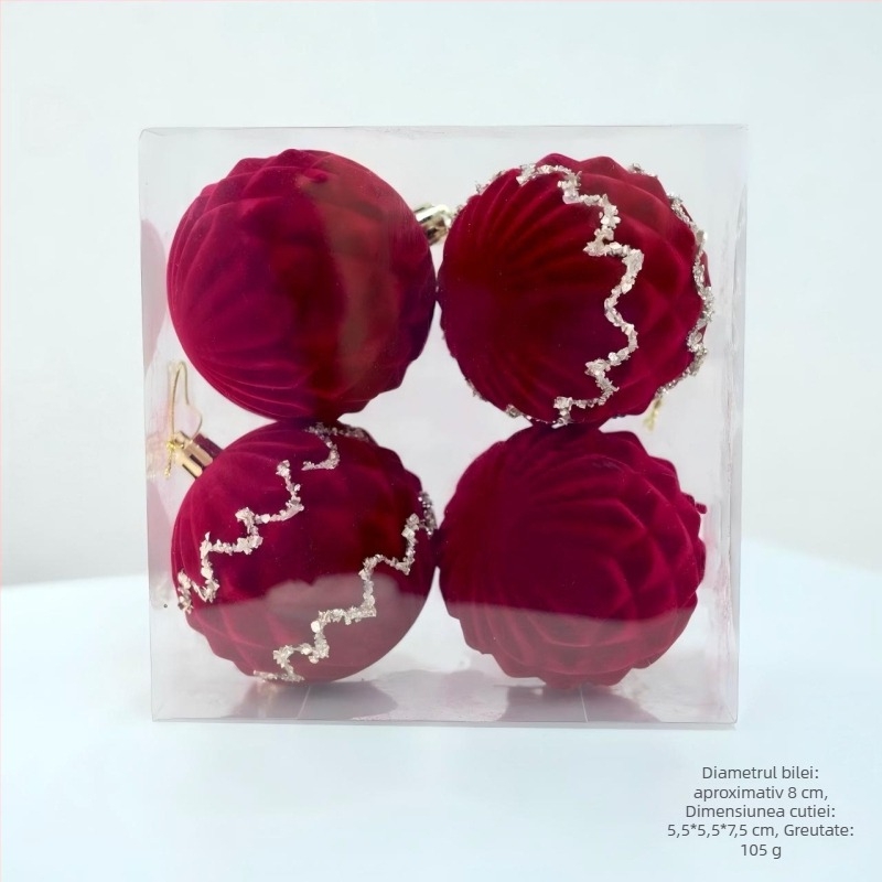 Heartful Ornament cu flocking icicle pentru brad – Pandantiv cadou de Crăciun