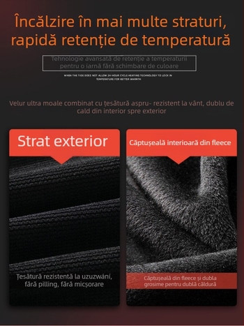 Pantaloni casual bărbați corduroy cu căptușeală fleece, talie elastică, croială lejeră, picior drept, 100% poliester, toamnă