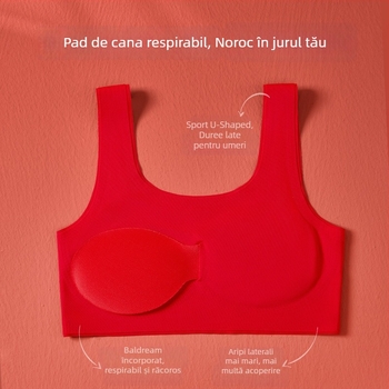 Set sutien fete în stil vestă din nailon, cu cupă completă, cu spumă modelată, bretele fixe, respirabil