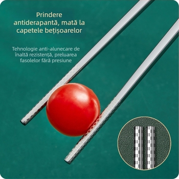 Bețișoare din oțel inoxidabil 316, pătrate, lungi, antiderapante, rezistente la mucegai, cu motif desen animat, veselă de masă pentru uz casnic