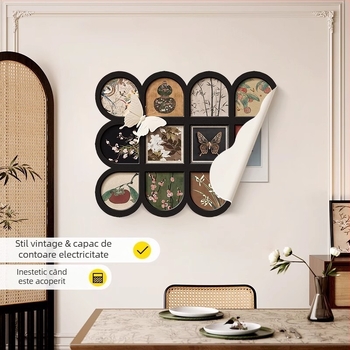 Tablou decorativ pentru cutia de contoare, stil medieval, fără ramă, imprimare inkjet, model plante