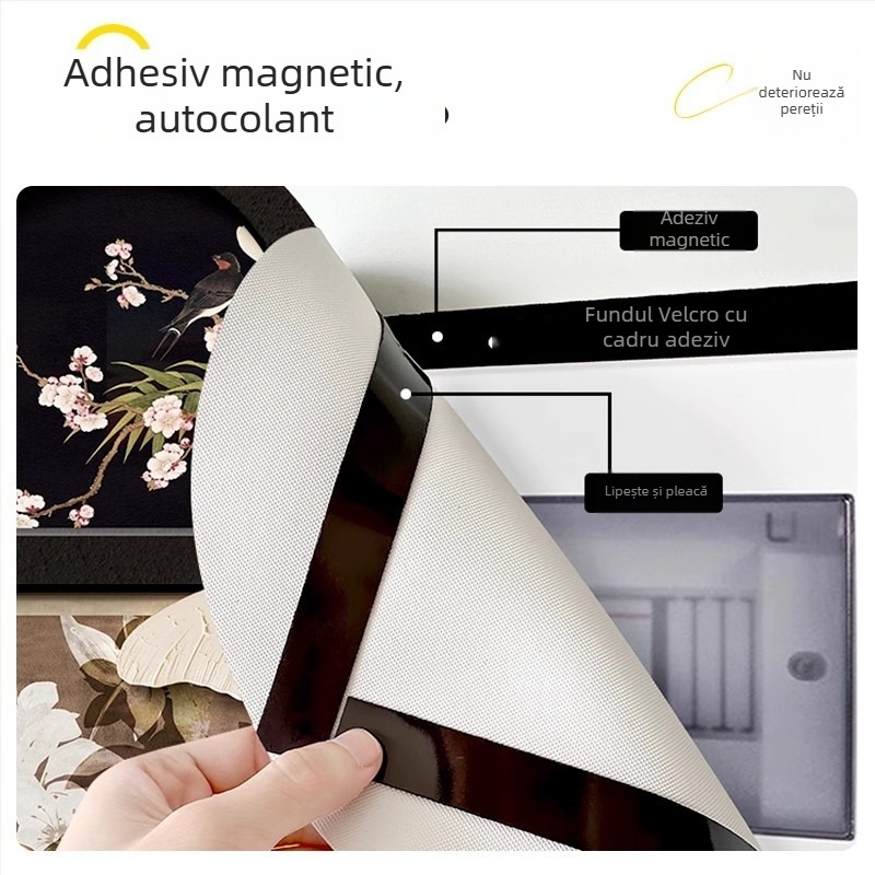 Tablou decorativ pentru cutia de contoare, stil medieval, fără ramă, imprimare inkjet, model plante