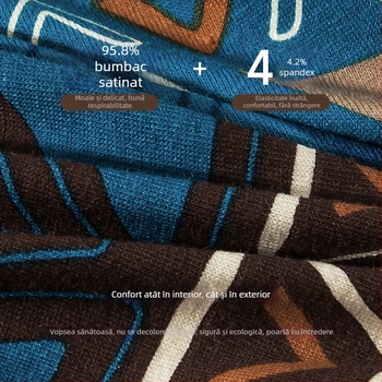 Boxeri pentru bărbați — bumbac 100%, model geometric, talie medie, respirabili, uscare rapidă, antibacterieni