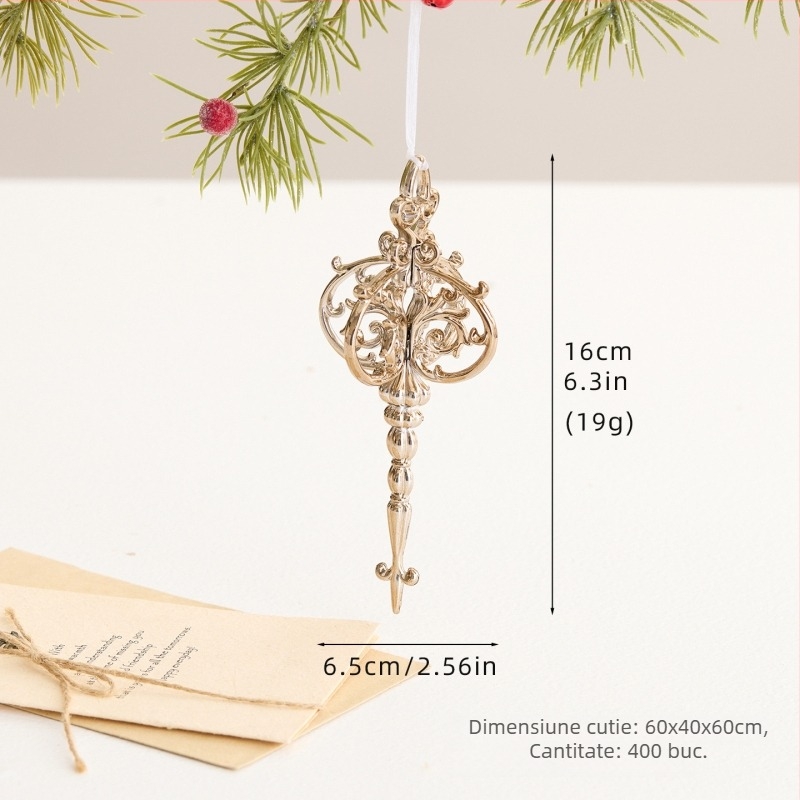 Pandantiv din plastic cu design de fulg de zăpadă și cap de cerb — Plastic; Crăciun; Tip produs: Pandantiv; Ambalare: pungă opp unică; Stil: modern minimalist, clasic.