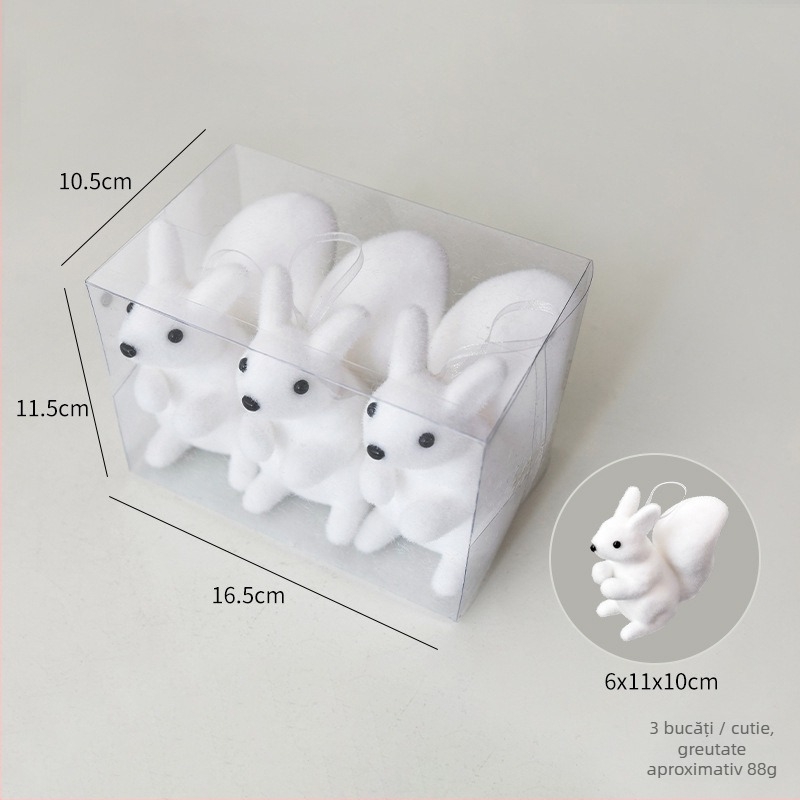 Ornament de Crăciun cu urs polar pentru brad, Material bubble, Brand Nuchi, Stil desen animat, minimalist modern, decorațiuni de Crăciun