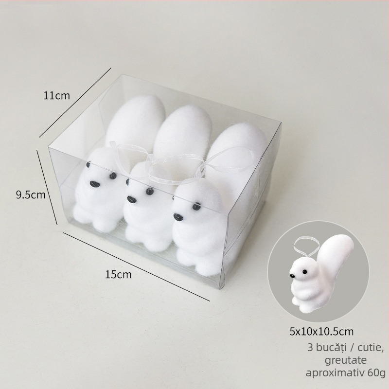 Ornament de Crăciun cu urs polar pentru brad, Material bubble, Brand Nuchi, Stil desen animat, minimalist modern, decorațiuni de Crăciun