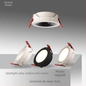 Pinton downlight LED ultra-subțire, carcasă din aluminiu, iluminare încastrată în tavan, 220V, CRI ≥ 90