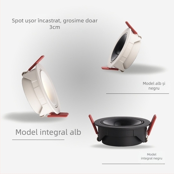Pinton downlight LED ultra-subțire, carcasă din aluminiu, iluminare încastrată în tavan, 220V, CRI ≥ 90