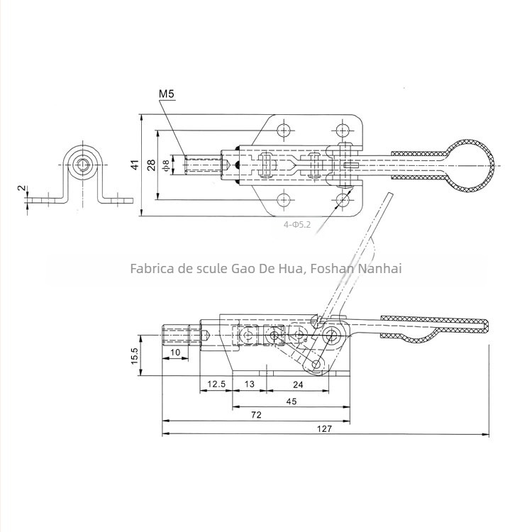 Fixare rapidă push-pull pentru sudură, clemă cot, GH-36070, oțel cu conținut ridicat de carbon