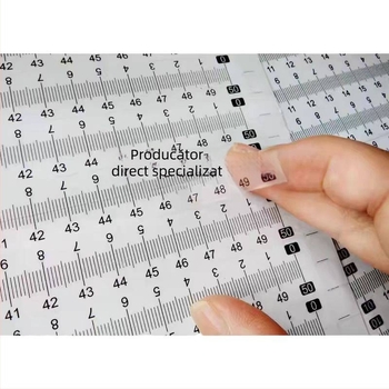 Etichetă autoadezivă transparentă pentru riglă, scară în centimetri, rezistentă la apă