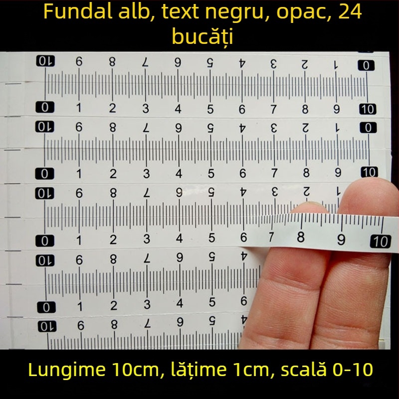 Etichetă autoadezivă transparentă pentru riglă, scară în centimetri, rezistentă la apă
