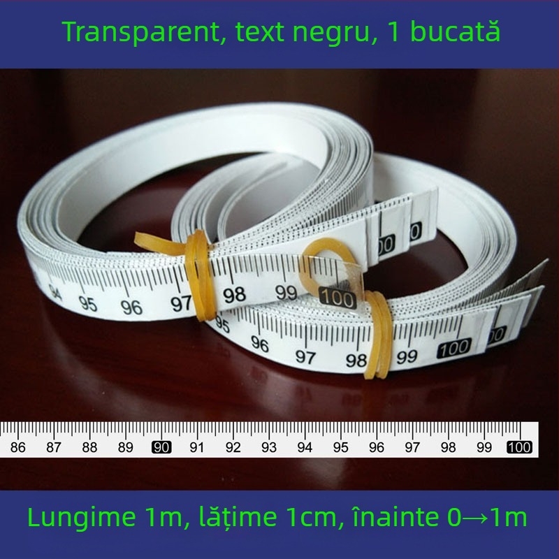 Etichetă autoadezivă transparentă pentru riglă, scară în centimetri, rezistentă la apă