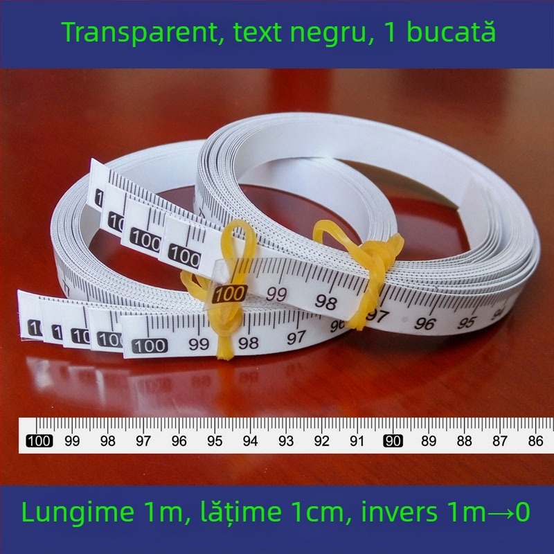 Etichetă autoadezivă transparentă pentru riglă, scară în centimetri, rezistentă la apă