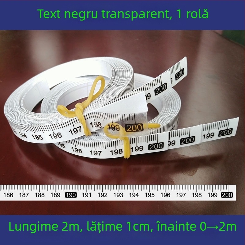 Etichetă autoadezivă transparentă pentru riglă, scară în centimetri, rezistentă la apă