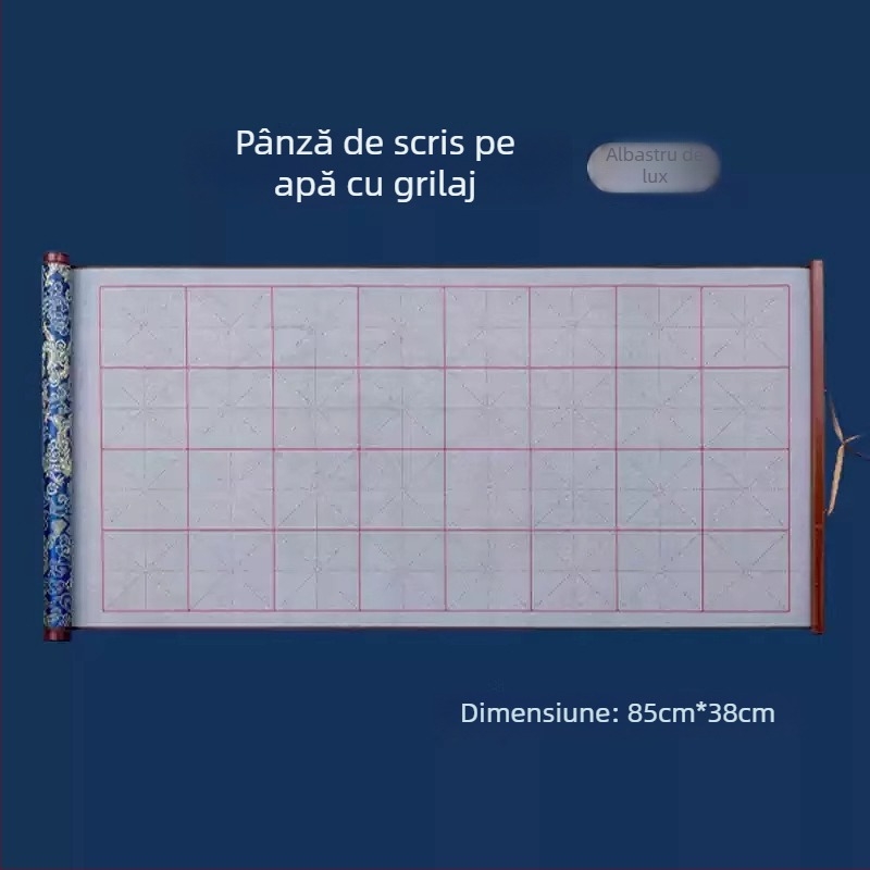 Tan yixuan Pânză pentru scriere cu apă, pentru practică de caligrafie și exerciții cu pensula, cu grilă de tip Rice Grid, design brocard, lavabilă