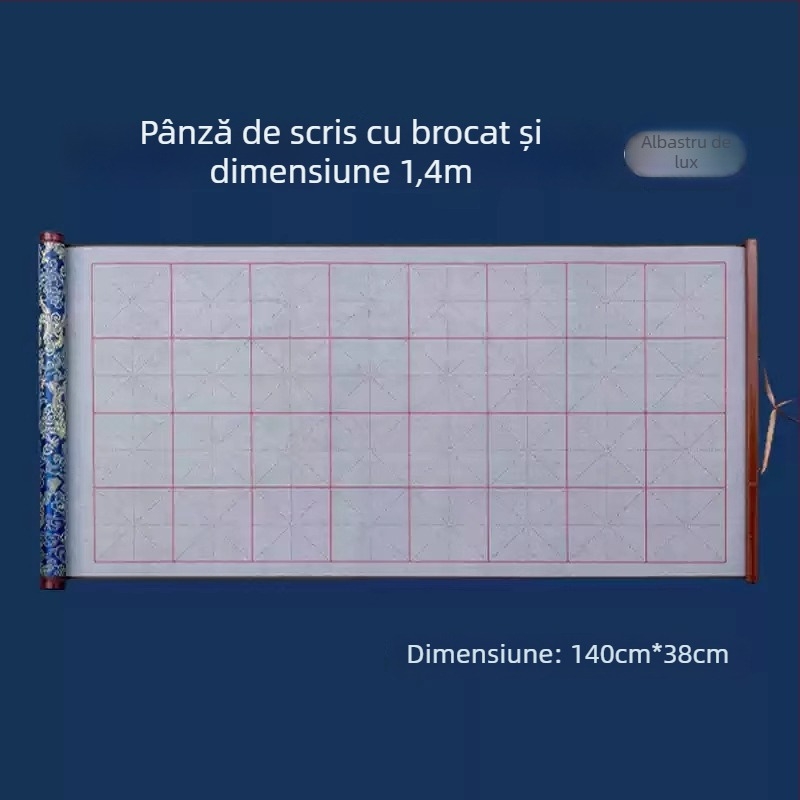 Tan yixuan Pânză pentru scriere cu apă, pentru practică de caligrafie și exerciții cu pensula, cu grilă de tip Rice Grid, design brocard, lavabilă