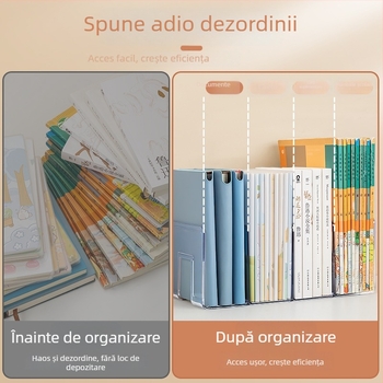 Raft vertical pentru fișiere, 4 niveluri, 36 compartimente, material PP, model 9674, organizator de fișiere