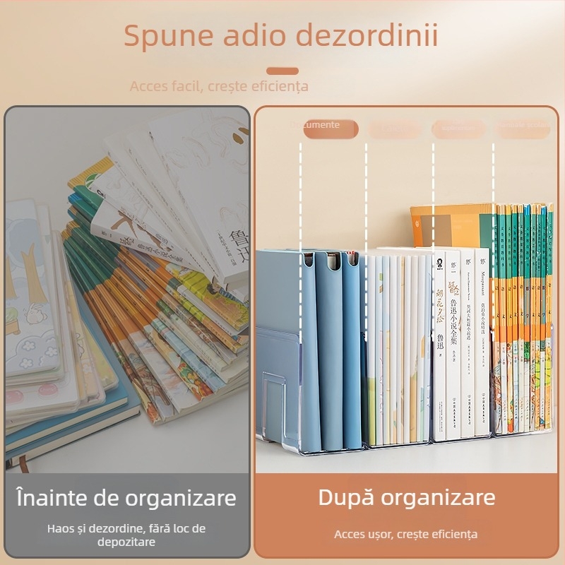 Raft vertical pentru fișiere, 4 niveluri, 36 compartimente, material PP, model 9674, organizator de fișiere