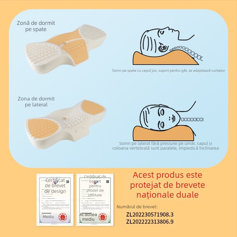 Pernă de latex cu formă de fluture, latex natural >90%, personalizare procesare disponibilă, potrivită pentru toate anotimpurile pentru adulți