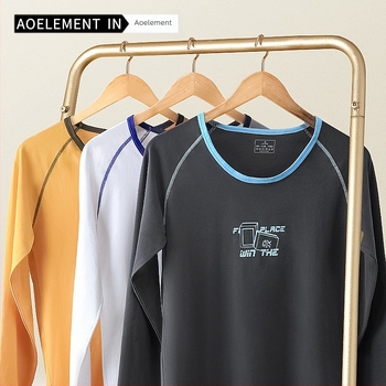 Tricou de bărbați din bumbac, mânecă lungă, strat de bază, guler rotund, croială Slim-Fit, 1 strat, 161–180 g/m2, 95–100% bumbac