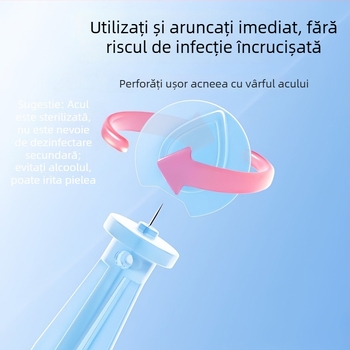 Ace de acnee din oțel inoxidabil, de unică folosință, pentru comedoane și puncte negre (ultra-fin)