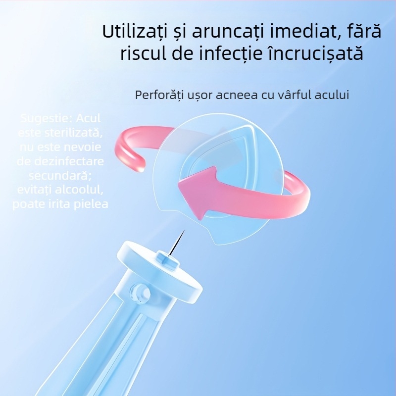 Ace de acnee din oțel inoxidabil, de unică folosință, pentru comedoane și puncte negre (ultra-fin)