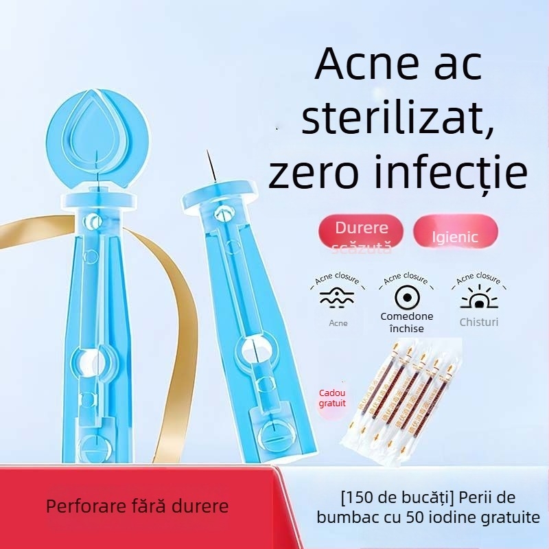 Ace de acnee din oțel inoxidabil, de unică folosință, pentru comedoane și puncte negre (ultra-fin)