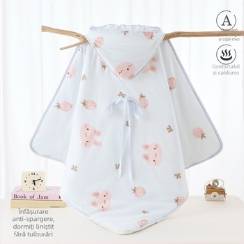 Pătură pentru nou-născuți pentru salonul de nașteri, din bumbac gros cu umplutură de poliester, model cu animale, pentru primăvară, toamnă și iarnă