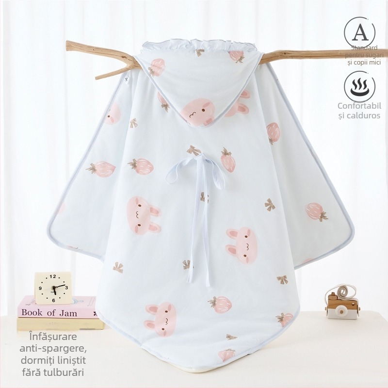 Pătură pentru nou-născuți pentru salonul de nașteri, din bumbac gros cu umplutură de poliester, model cu animale, pentru primăvară, toamnă și iarnă