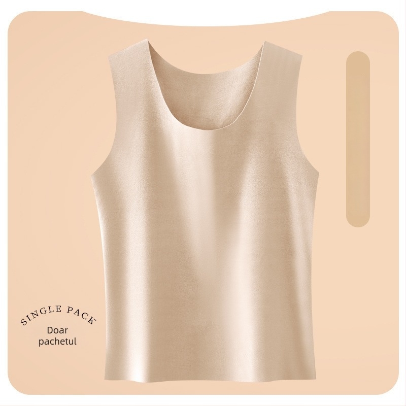 Vesta termică pentru bărbați, groasă, căptușită cu fleece, cu patch, guler în formă de U, pulover fără fermoar, 70-80% poliester, 201-250 g/m²