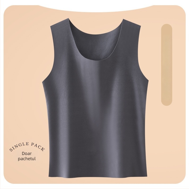 Vesta termică pentru bărbați, groasă, căptușită cu fleece, cu patch, guler în formă de U, pulover fără fermoar, 70-80% poliester, 201-250 g/m²