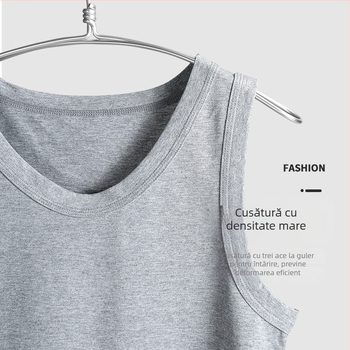 Vestă bărbătească I din bumbac, 95–100% bumbac, guler rotund, vară 2024