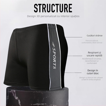 Costume de baie pentru bărbați, croială lejeră în stil boxer (Brand Baiya; țesătură Milk Silk; 82% poliester; 150 g; căptușeală 100% poliester)