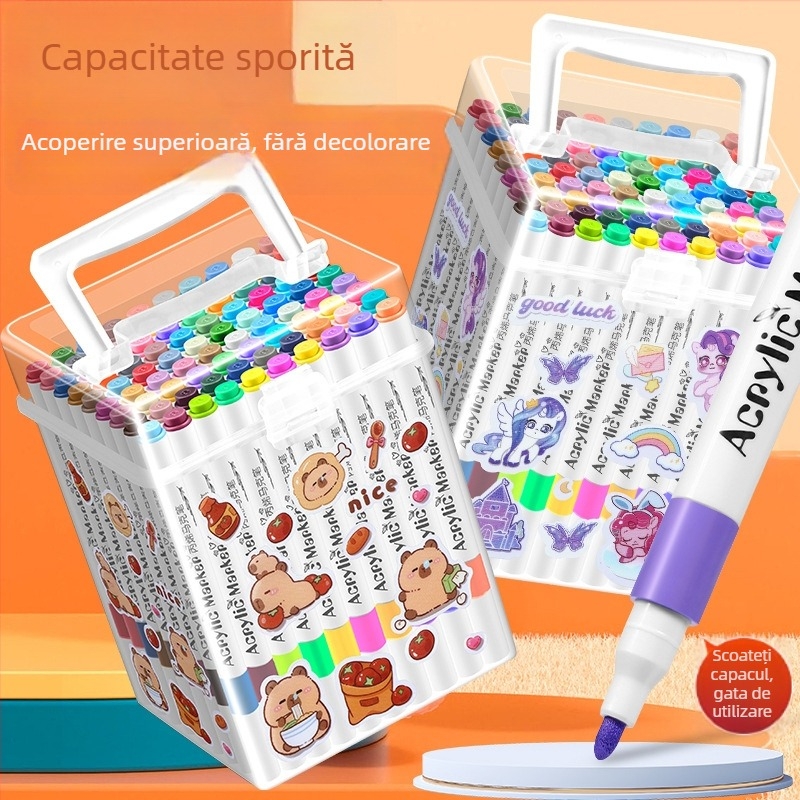 Marker acrilic pentru copii — impermeabil, lavabil, DIY stil acuarelă