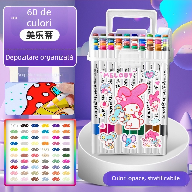 Marker acrilic pentru copii — impermeabil, lavabil, DIY stil acuarelă