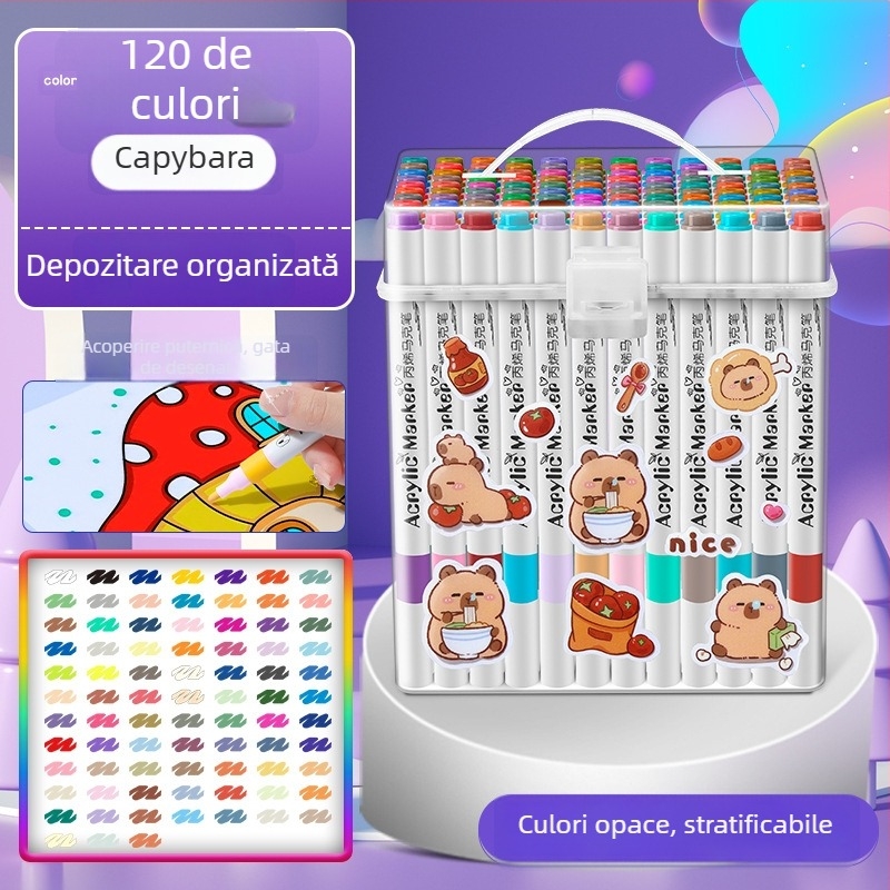 Marker acrilic pentru copii — impermeabil, lavabil, DIY stil acuarelă