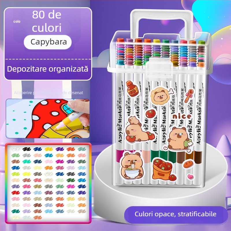Marker acrilic pentru copii — impermeabil, lavabil, DIY stil acuarelă