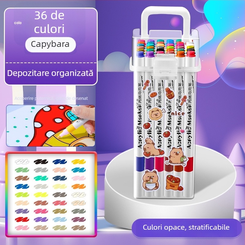 Marker acrilic pentru copii — impermeabil, lavabil, DIY stil acuarelă