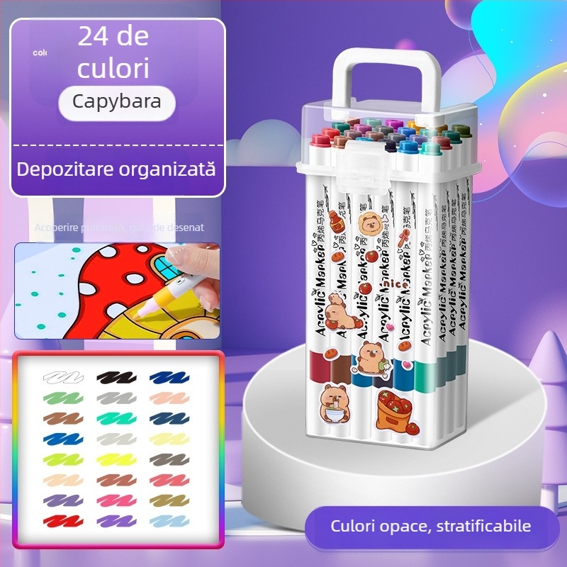 Marker acrilic pentru copii — impermeabil, lavabil, DIY stil acuarelă