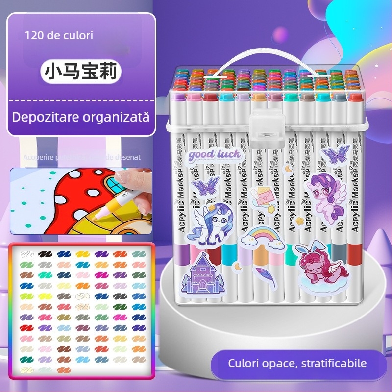 Marker acrilic pentru copii — impermeabil, lavabil, DIY stil acuarelă