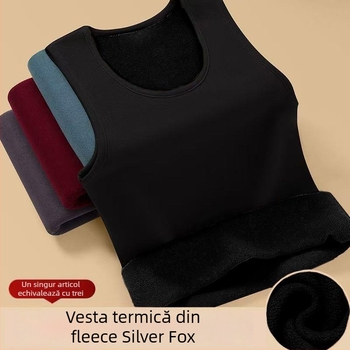 Vestă termică fără mâneci pentru bază - căptușită cu fleece, 95% poliester, croială lejeră, pentru toamnă