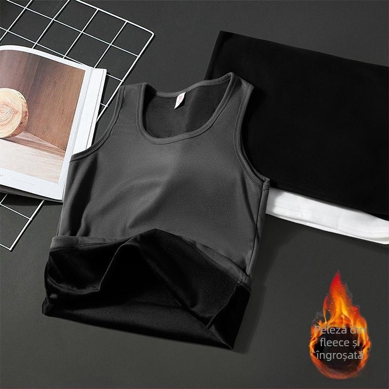 Vestă termică fără mâneci pentru bază - căptușită cu fleece, 95% poliester, croială lejeră, pentru toamnă