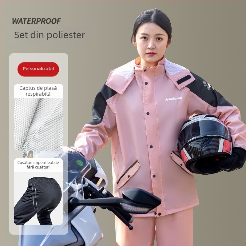 Poncho de ploaie pentru adulți – țesătură poliester spin 0,21 mm, strat PVC impermeabil, echipament versatil pentru motociclete