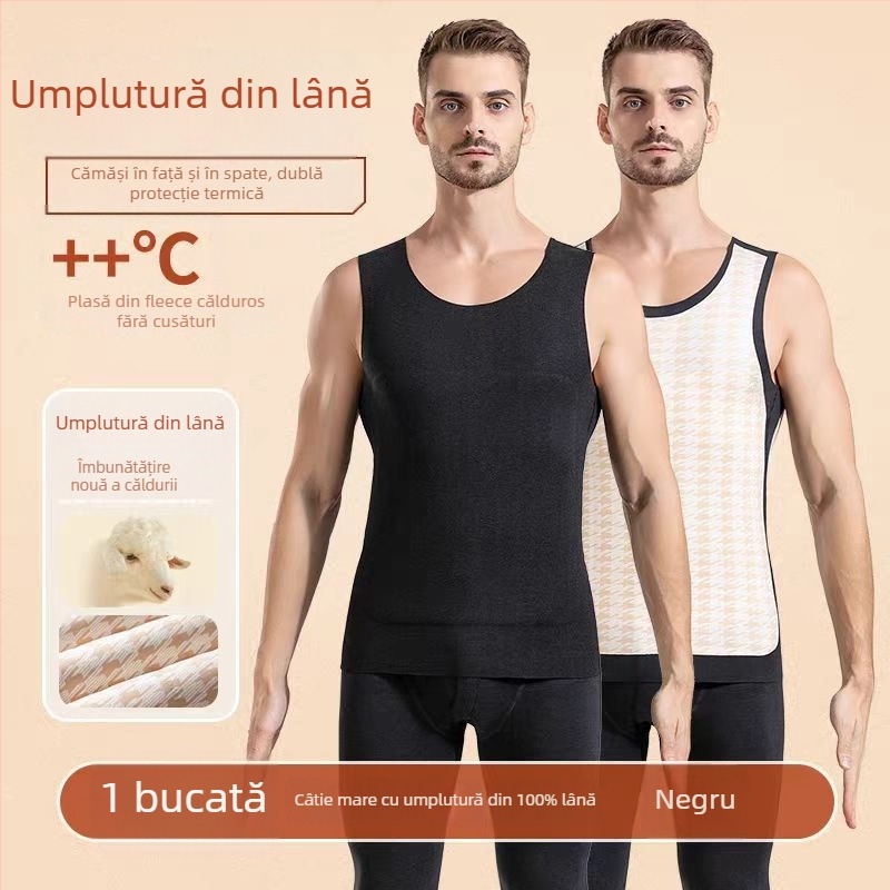 Vesta termică unisex, dublu strat, extra groasă 301-350 g/m², cu velur, glugă, țesătură poliester Derong (90-95% poliester)