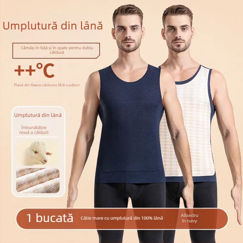 Vesta termică unisex, dublu strat, extra groasă 301-350 g/m², cu velur, glugă, țesătură poliester Derong (90-95% poliester)