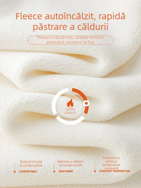 Tricou din fleece gros cu guler rotund, mânecă lungă, 270 g, amestec poliester-elastan 95,2%/4,8%