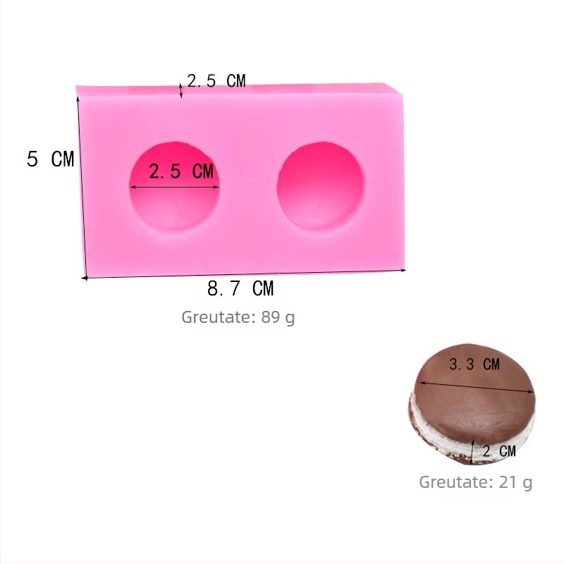 Set de forme din silicon pentru macarons – forme rotunde pentru coacere, fondant, ciocolată și biscuiți