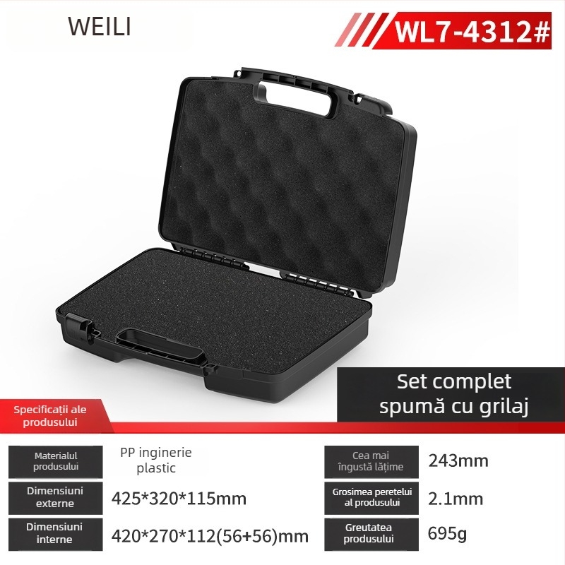 Cutie din plastic pentru unelte – cutie multifuncțională de depozitare, organizare piese și instrumente