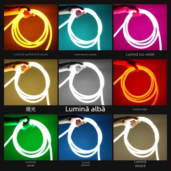 Bandă de iluminare LED circulară 360° flexibilă pentru exterior — monocromă, model 2835, 120 LED, 220V, 12W